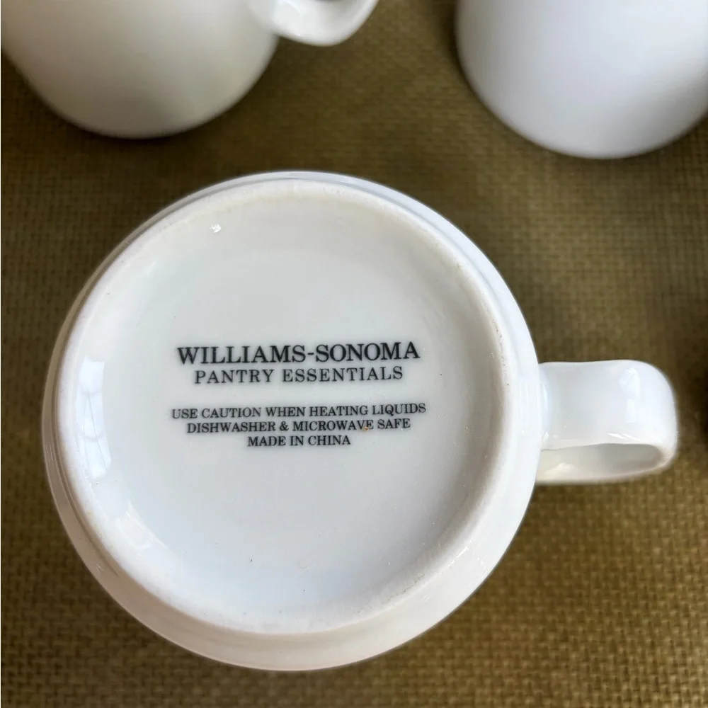 Williams Sonoma Pantry Essentials White Ceramic Mugs - Set of 5